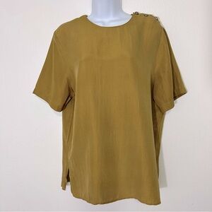 George Georgiou Ladies Size Medium 100% Silk Shimmering Gold Top